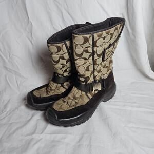 Coach Sharron Brown Womens Signature Design Boot Size 6.5
